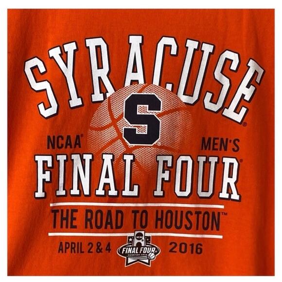 Syracuse University NCAA 2016 Final 4 Gildan Mens Shirt Medium Cotton Orange - Picture 2 of 4